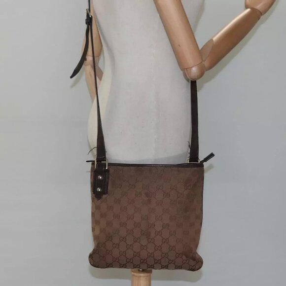 GUCCI GG Canvas Shoulder Bag Brown Auth - Picture 14 of 16